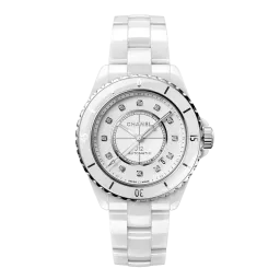 White chanel watch with diamonds on sale